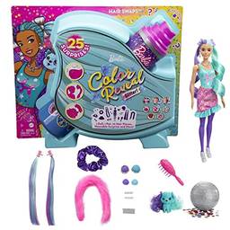 Barbie Color Reveal Glitter Penteados de Festa Azul - Mattel