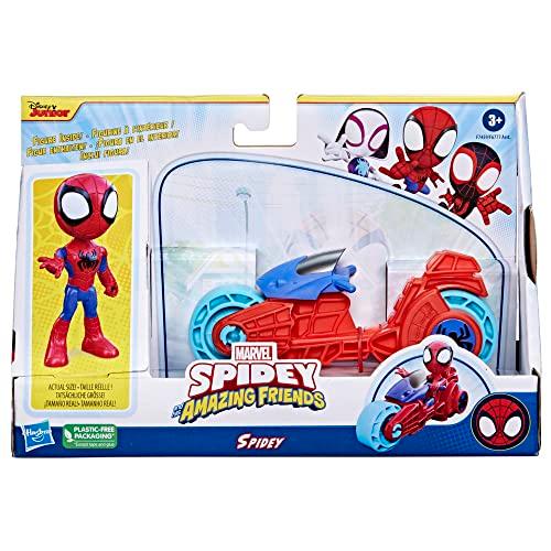 Boneco e Veículo Marvel Spidey and His Amazing Friends - Homem Aranha com Moto - F7459 - Hasbro