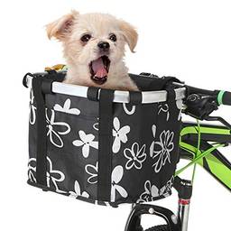 Bike Basekt, Gainty Cesta de bicicleta dobrável para cães e gatos Bolsa de transporte removível para bicicleta e guiador para bicicleta Bolsa de mão para bicicleta