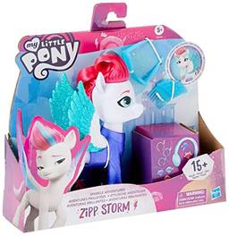 Figura My Little Pony: A New Generation Zipp Storm Aventuras Brilhantes - F4282 - Hasbro, Branco, roxo, azul e rosa