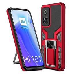 SHUNDA Capa para Xiaomi Mi 10T Pro 5G, suporte magnético para carro, capa de proteção à prova de choque para Xiaomi Mi 10T Pro 5G 6.67" - vermelho