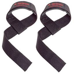 Harbinger Padded Cotton Lifting Straps with NeoTek Cushioned Wrist (Pair), Black, 5 mm