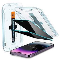 Spigen Película de vidro temperado [GlasTR EZ FIT - Privacidade] projetada para iPhone 14 Pro Max [compatível com capas] - pacote com 2