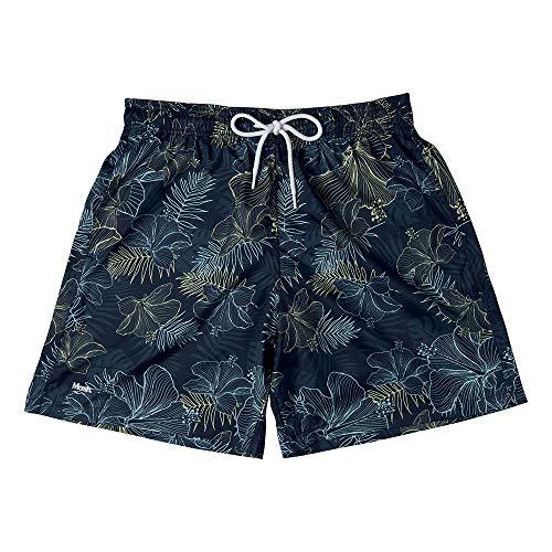 Shorts Estampado Floral Hibisco, Mash, Masculino, Azul Marinho, P