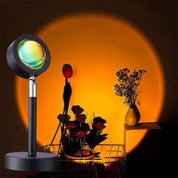 Lâmpada LED projetor de Pôr do Sol, com rotação de 180 graus - Carregamento USB - Cor: Luz Crepúsculo