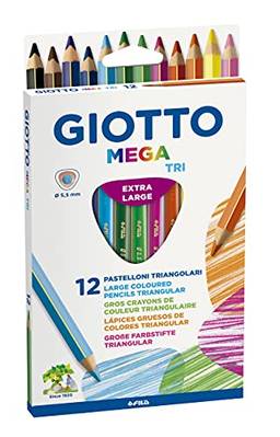 Lápis de Cor, Giotto, 220600SA, Mega Tri, 12 Cores