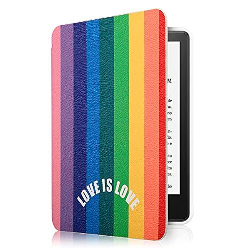 Capa Novo Kindle Paperwhite 11a geração 2021 - WB Ultra leve Silicone Flexível e Sensor Magnético - Love is Love