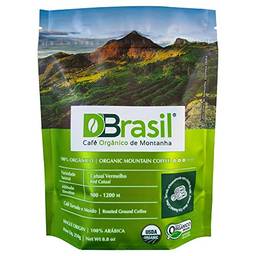 D'Brasil Café Orgânico de Montanha, Torrado e Moído, 250g, 100% Arábica, Certificado Orgânico Brasil, USDA, Rainforest