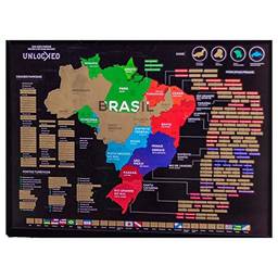 Mapa do Brasil de Raspar 82x60 CM | Unlocked | Sem moldura | Scratch off Brazil Map | Mapa Raspadinha
