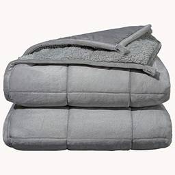 Cobertor pesado de lã de ovelha Argstar para crianças 3,17 kg na cama/sofá/viagem, cobertores macios e aconchegantes pesados com contas de vidro premium, 104,14 x 152,44 cm, cinza claro.