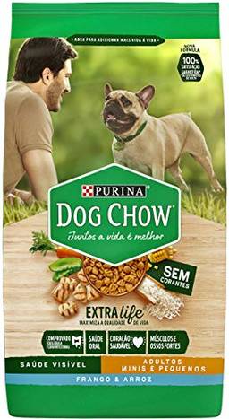 Purina Dog Chow Adultos PS Raças Pequenas ExtraLife Frango e Arroz 1kg - Caixa c/10 Unidades