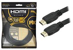 Cabo HDMI Flat 2.0 HDR 19 Pinos 4K - Polybag, 5 Metros