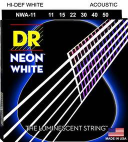 Encordoamento DR Strings NEON White, Violão 11-50, Branca