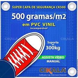 Capa De Piscina 15 Em 1 Pvc 500 Segurança+térmica Azul 6,5x3,5m CIKALA