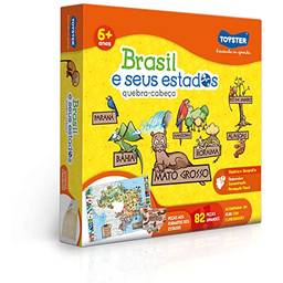 Quebra cabeça - Brasil e seus Estados 82 peças, Toyster Brinquedos, Multicor