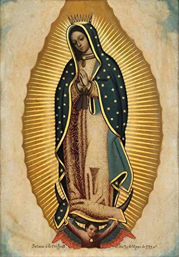 Nossa Senhora de Guadalupe (1749) de Pintor Barroco Desconhecido - 30x42 - Tela Canvas Para Quadro