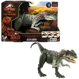 Jurassic World, Allosaurus, Ruge e Ataca, Dinossauro de Brinquedo para meninos a partir de 4 anos
