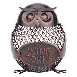 calau coruja malha bottle Owl titular frasco de cortiça arte do ferro decoração prática criativa escultura Crafts vinho titular criativo
