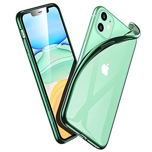 ESR Essential Zero para capa de iPhone 11, TPU fino transparente macio, capa de silicone flexível para iPhone 11 de 6,1 polegadas (2019), armação verde escuro