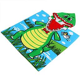 VICASKY 1 pç Capa de toalha de banho infantil macia toalha de praia com capuz cobertura para piscina cobertura poncho capa para uso diário ao ar livre (verde, 86 x 56 cm)