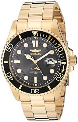 Invicta Relógio masculino de quartzo Pro Diver com pulseira de aço inoxidável, dourado, 22 (modelo: 30026)