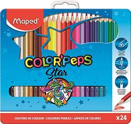 Lápis de Cor, Maped, Color Peps, 832016, Estojo Metal, 24 Cores