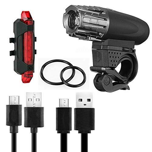Farol e Lanterna para Bicicleta, Recarregável USB, Impermeável - Loijon