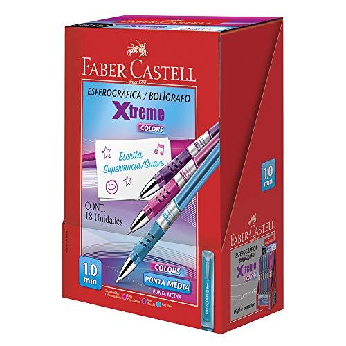 Caneta Esferográfica Xtreme Colors 1.0mm 18 Unidades, Faber-Castell