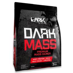 Dark Mass 3kg Hipercalórico Dark Lab (Chocolate Branco com Morango) | Whey Protein | Creatina | Albumina | Waxy Maize | Zero Gordura | Ganho de Massa Muscular