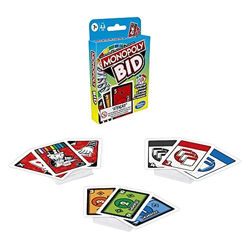 Jogo Hasbro Gaming Monopoly Bid - Jogo de Cartas Rápido para Família - Leilão - F1699 - Hasbro