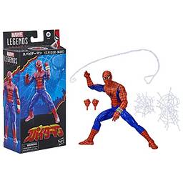 MARVEL Boneco Legends Series 60th Anniversary Japanese Spider-Man, Figura 15 cm - Homem-Aranha - F3459 - Hasbro, Cor: Vermelho, azul e preto.