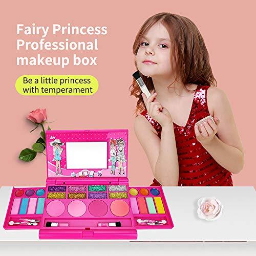 Ajcoflt Kit de maquiagem de meninas para crianças Conjunto de maquiagem de moda lavável Meninas jogam conjunto de cosméticos