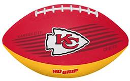 Rawlings NFL Downfield Bola de futebol juvenil com aderência HD 5X, Kansas City Chiefs