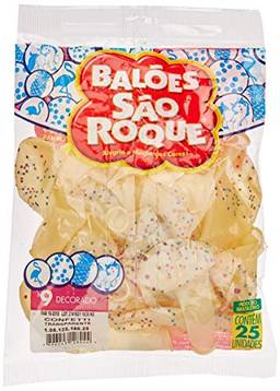 Balão Decorado N.090 Confetti - Pacote com 25 Unidade(s), São Roque, 10812518625, Multicor