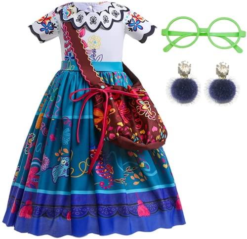 Fantasia infantil Mirabel Isabela para crianças Halloween Dress Up Cosplay (E, 9-10 anos)