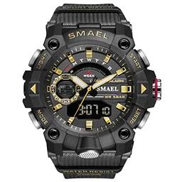 Relógio masculino, relógio eletrônico Hyranect, relógio esportivo multifuncional (ouro)
