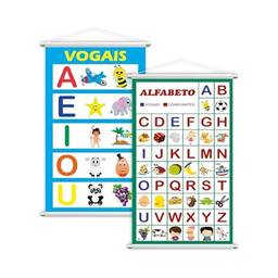 Vogais + Alfabeto Vogais Português Kit 2 Banners Grande
