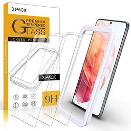 Arae Protetor de tela para Samsung Galaxy S21, vidro temperado HD antiarranhões, funciona com a maioria das capas, 6,2 polegadas, pacote com 3
