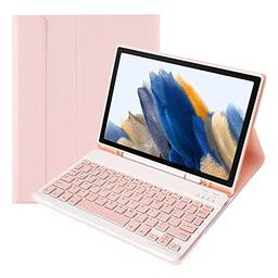 Mibee Capa protetora para tablet removível portátil com slot para caneta teclado BT compatível com Samsung Tab S6 Lite 2022/P613/P619 rosa