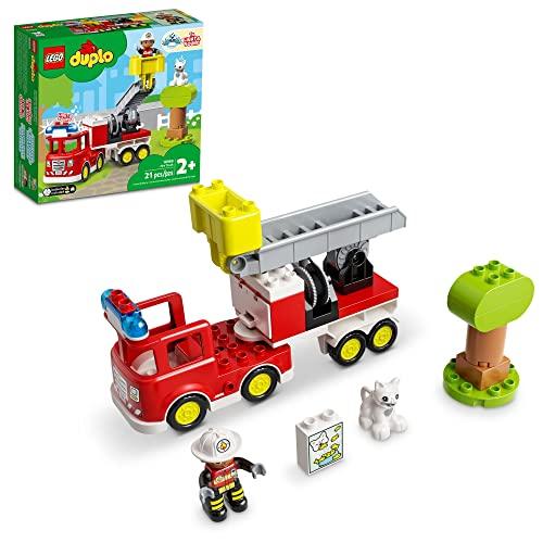 LEGO® DUPLO® Resgate Camião dos Bombeiros 10969 Brinquedo de Construção; Bombeiro e Camião dos Bombeiros com Luzes e Sirene para Crianças de 2+ anos (21 peças)