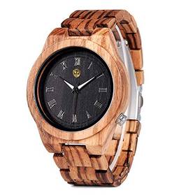 Relógio casual Sallerno, Mafia Wood Exclusive Wear, Adulto Unissex, Madeira,