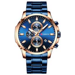 Tomshin Relógio masculino empresarial relógios à prova d'água multifuncionais relógio de quartzo