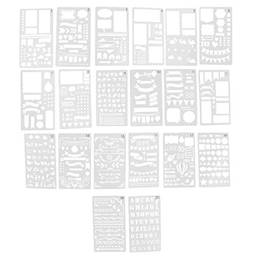 Baoblaze 20 x modelo de desenho de estêncil de plástico para scrapbook diário planejador DIY