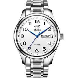 Verhux relógio masculino analógicos de quartzo de aço inoxidável de à prova d'água relógios de pulso homens presente