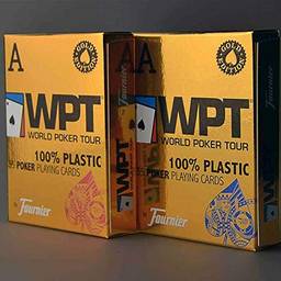 Baralho Fournier WPT Gold Edition 100% Plástico Azul E Vermelho (PAR)