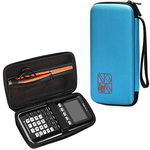 Bolsa de transporte da calculadora gráfica BOVKE para Texas Instruments TI-84 Plus CE/TI-83 Plus CE/Casio fx-9750GII, bolso com zíper extra para cabos USB, manual, lápis, régua e outros itens, azul