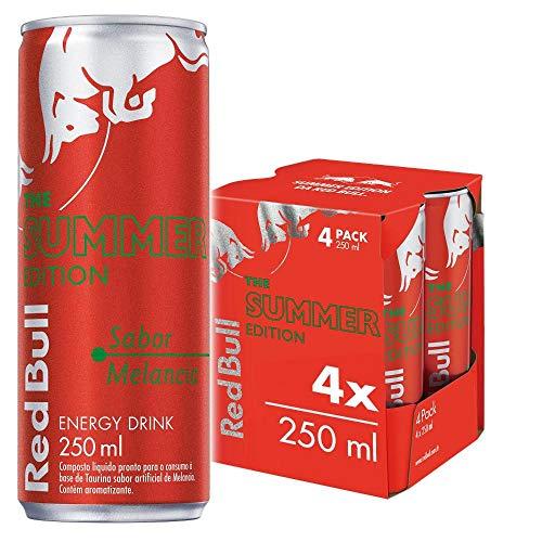 Energético Red Bull Energy Drink, Summer Edition - Melancia, 250 ml (4 latas)