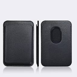 TwiHill Carteira de couro com MagSafe compatível com iPhone 12/iPhone 12 Mini/iPhone 12 Pro/iPhone 12 Pro Max Magnetic, porta-cartão RFID, máximo 2 cartões, (Preto)