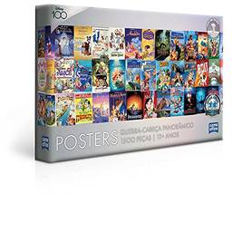 Disney 100 Anos: Posters - Quebra-cabeça - 1500 peças panorâmico - Toyster Brinquedos