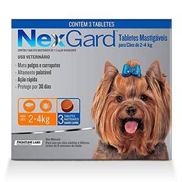 NexGard Antipulgas e Carrapatos para Cães de 2 a 4kg 3 tabletes